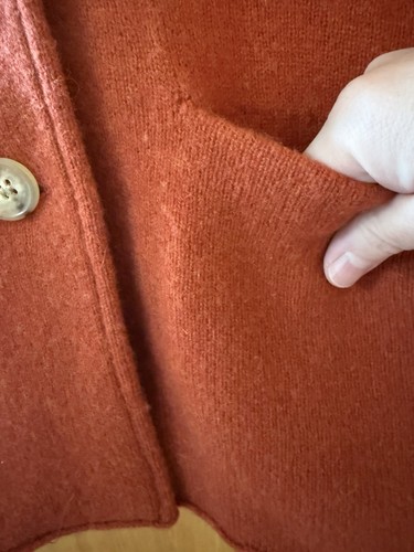 Eileen Fisher 3-Button Front Cardigan Sweater Jacket Burnt Orange Wool Large - Picture 6 of 9
