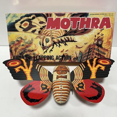 Billiken Shokai Tin Wind-Up Toy Godzilla Mothra Figure W/BOX