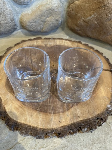 Juego de 2 vasos de whisky Jim Beam base cuadrada pesados en relieve desde 1795 - Imagen 5 de 8