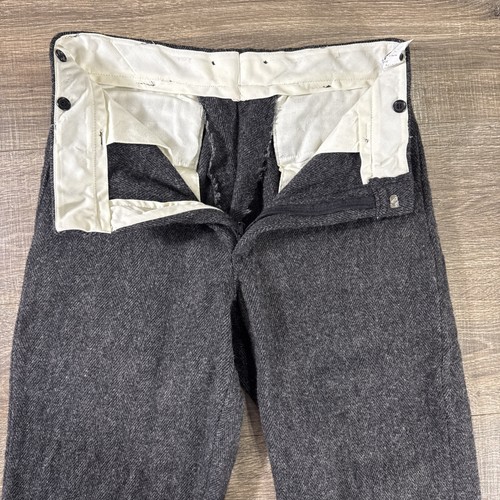 VTG Woolrich Pants Mens 34X29 Gray Wool Logger USA Malone Tweed Thick Hunting - Picture 6 of 23
