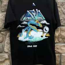 Asia band 1982 tour black T-shirt Cotton Unisex All sizes S to 5XL