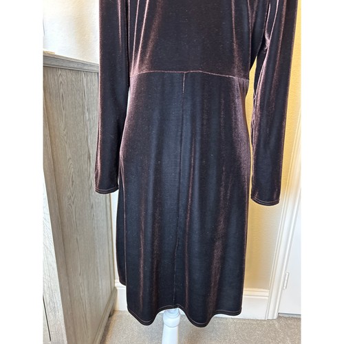K.C. Spencer New York | Brown Velvet Fit and Flare Long Sleeve Dress | 12 - Picture 11 of 12