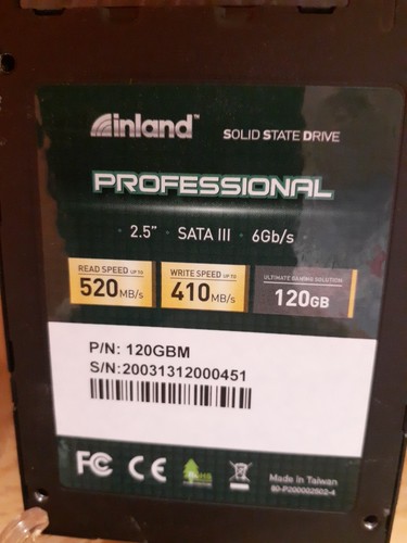 Inland 120GB 2.5" SATA III SSD Professional Solid State Drive 520MB/s 6Gb/s - Picture 4 of 4
