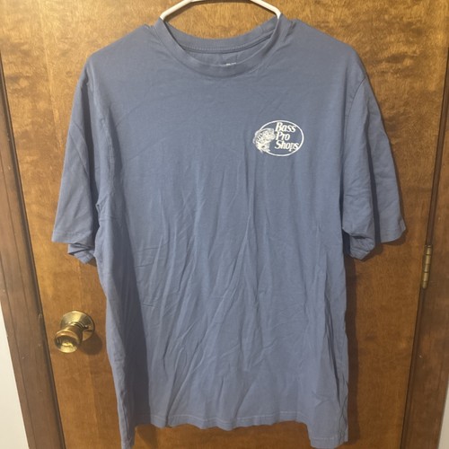 Bass Pro Shops Men's T-Shirt Sz L Logo Funny Graphic Short Sleeve Blue Tee - Picture 5 of 7