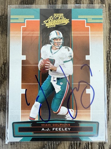 Tarjeta autografiada firmada por AJ Feeley de Playoff Absolute 2005 Miami Dolphins - Imagen 1 de 2