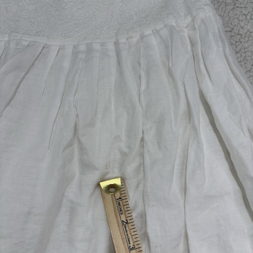 Lauren Ralph Lauren 100% Linen Embroidered Skirt Size 10P Fully Lined Pleated - Picture 6 of 9