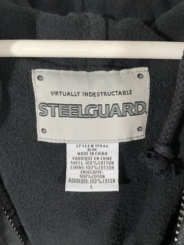 Steelguard Giacca da Lavoro Uomo L Nera Foderata in Pile con Cappuccio Full Zip Workwear - Foto 5 di 8