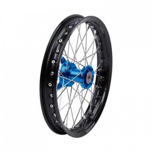 Tusk Impact Complete Wheel - Front 14 x 1.60 Black Rim/Silver Spoke/Blue Hub - Picture 1 of 1