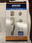 NIB Schlage F60-CAM-619-ACC Camelot Handleset w/ Accent Lever - Satin Nickel