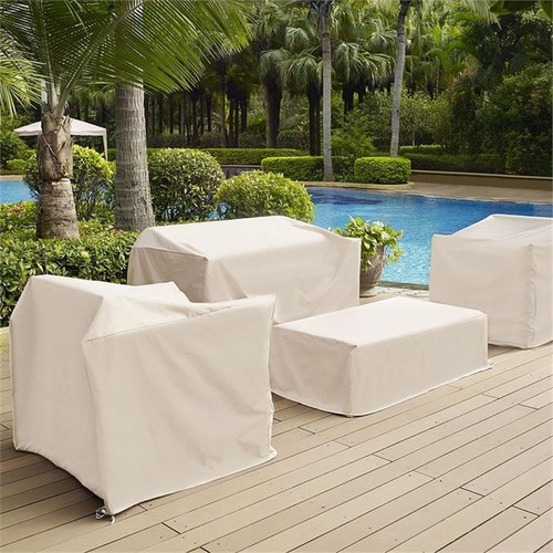 Terrassenmöbel Abdeckungen, wasserdichte Outdoor Couchtisch Abdeckung für Hinterhof, hellbraun - Bild 6 von 7