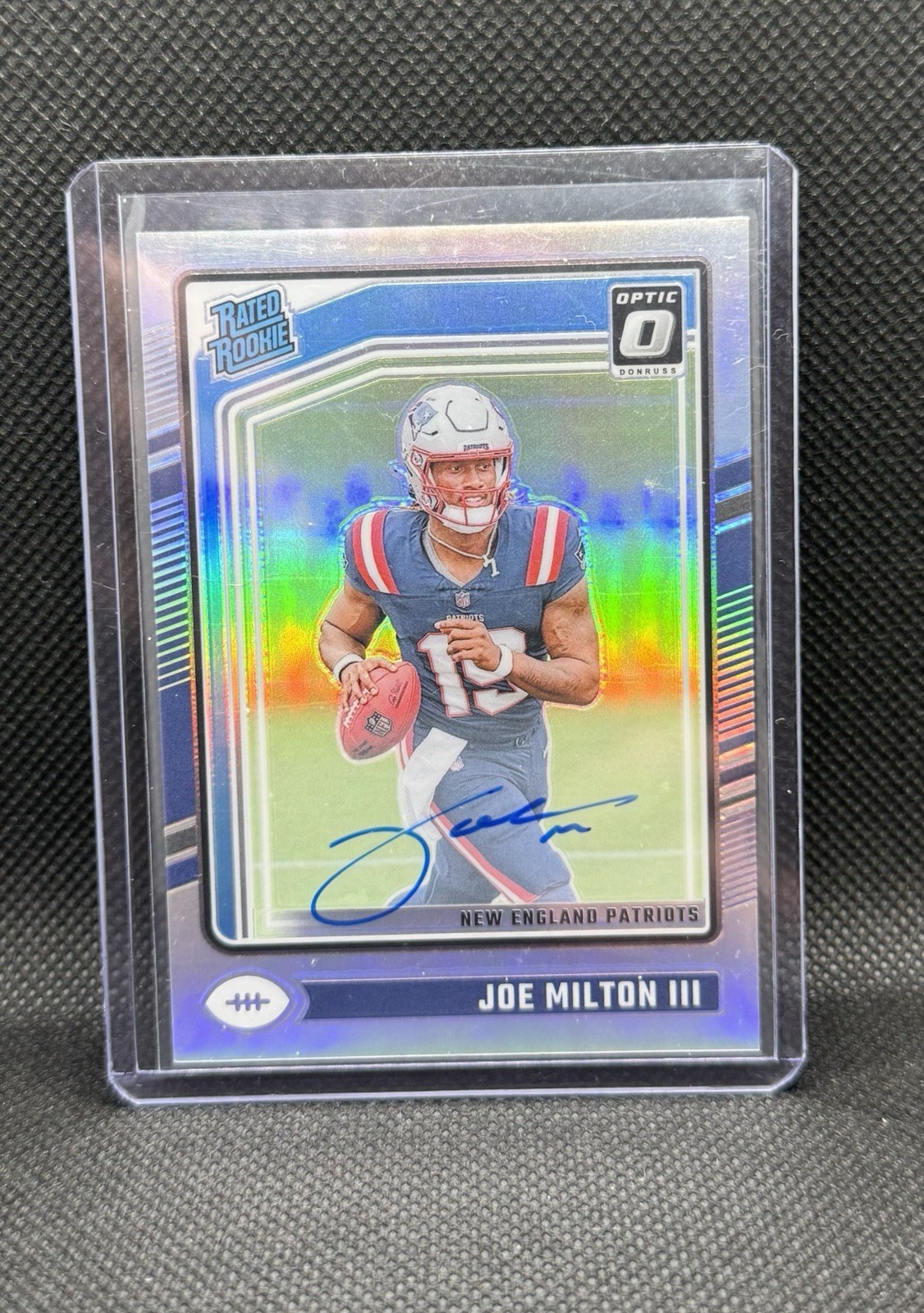 2024 Donruss Optic Holo Joe Milton Rated Rookie Auto /150 Patriots RC
