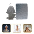1 Set Sauna Felt Glove Cap and Pad Sauna Bath Cap sauna cap set sauna cap