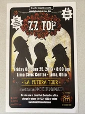 ZZ TOP poster 2013 Lima Ohio concert La Futura Tour Guest Ben Miller 11x17"