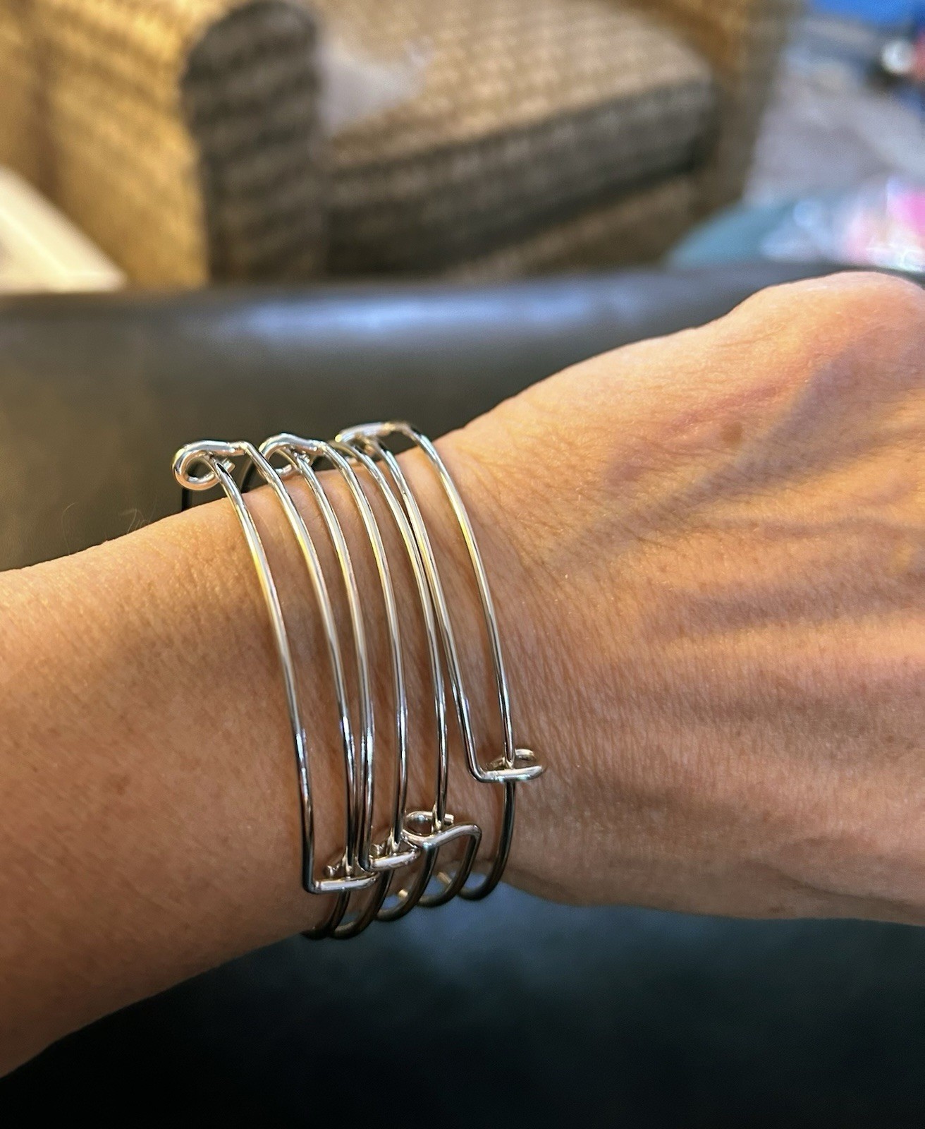 290pcs Adjustable Wire Bangle Bracelets, Metal, W… - image 4