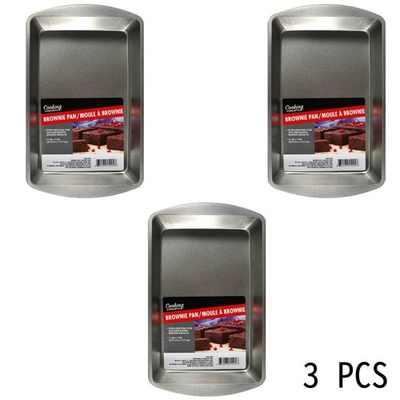 #ad Set of 3 11quot;×7quot; Rectangle Baking pans Cookie pan Brownie Pan Non Stick Cake Pans $8.56