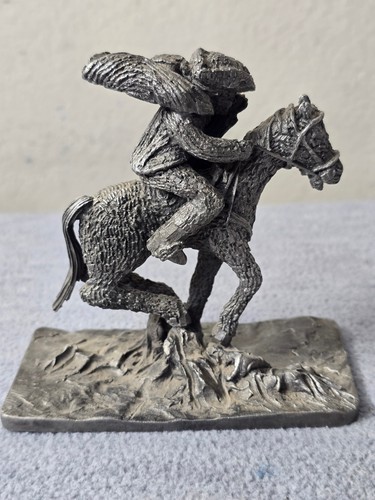 PAUL REVERE on Horseback Pewter 4" Figurine by Honeywell Chipset USA