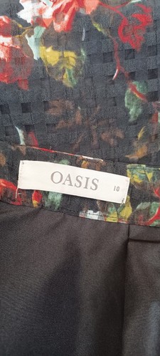 Oasis schwarz rot Rose Blumen Rock 10 Textur voll Retro hübsch Anlass - Bild 11 von 11