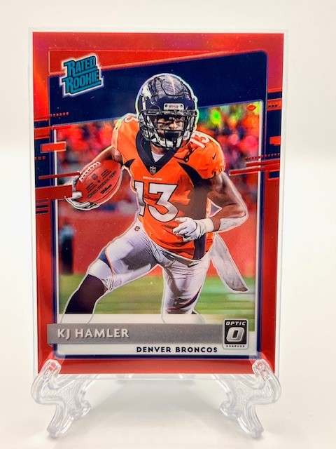 KJ Hamler 2020 Panini Donruss Rated Optic Red Prizm /99 Rookie RC #P-320