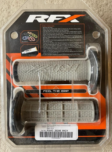 RFX BIKE GRIPS DUAL COMPOUND GRIPS GREY / BLACK - Picture 2 of 2