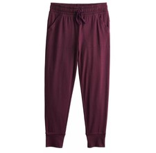 Jumping Beans Active Girls 6 Jogger Pant Berry Burgundy Elastic Waist Pockets