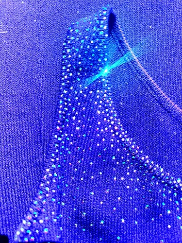 Vintage Dress by St John 2 Royal Purple Santana Knit Maxi Rhinestone Sparkle Gow - Picture 15 of 16