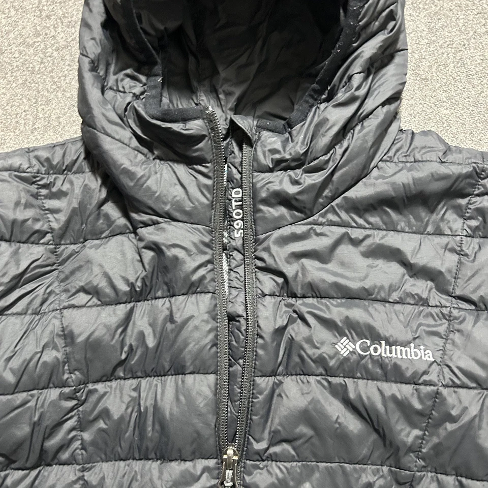 Chaqueta Columbia Mujer Grande Omni Heat Turbodown 590TD Cremallera Completa Parka Puffer Foto 3 de 4