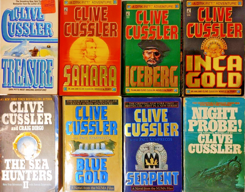 Lot of 10 Clive Cussler Paperback ADVENTURE Thriller Mystery Books RANDOM MIX - Picture 1 of 6