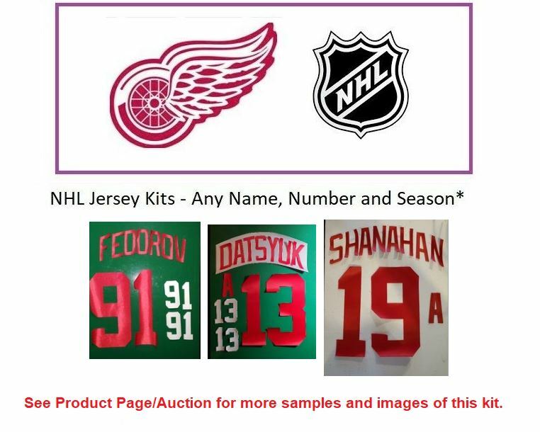 NHL Detroit Red Wings Lettering Custom ANY YR Name Number UNSEWN kit for Jersey eBay