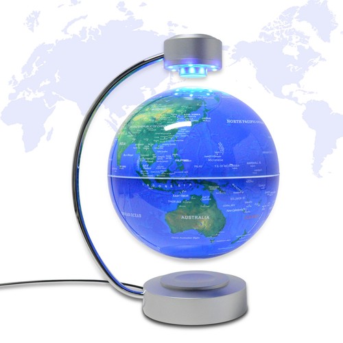 8" Magnetic Levitating Globe Floating Rotating Globe World Map Educational Gift - Picture 6 of 10