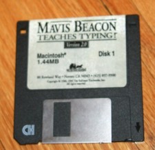 Vintage software Mavis Beacon Teaches Typing Macintosh 3.5" floppy disk diskette
