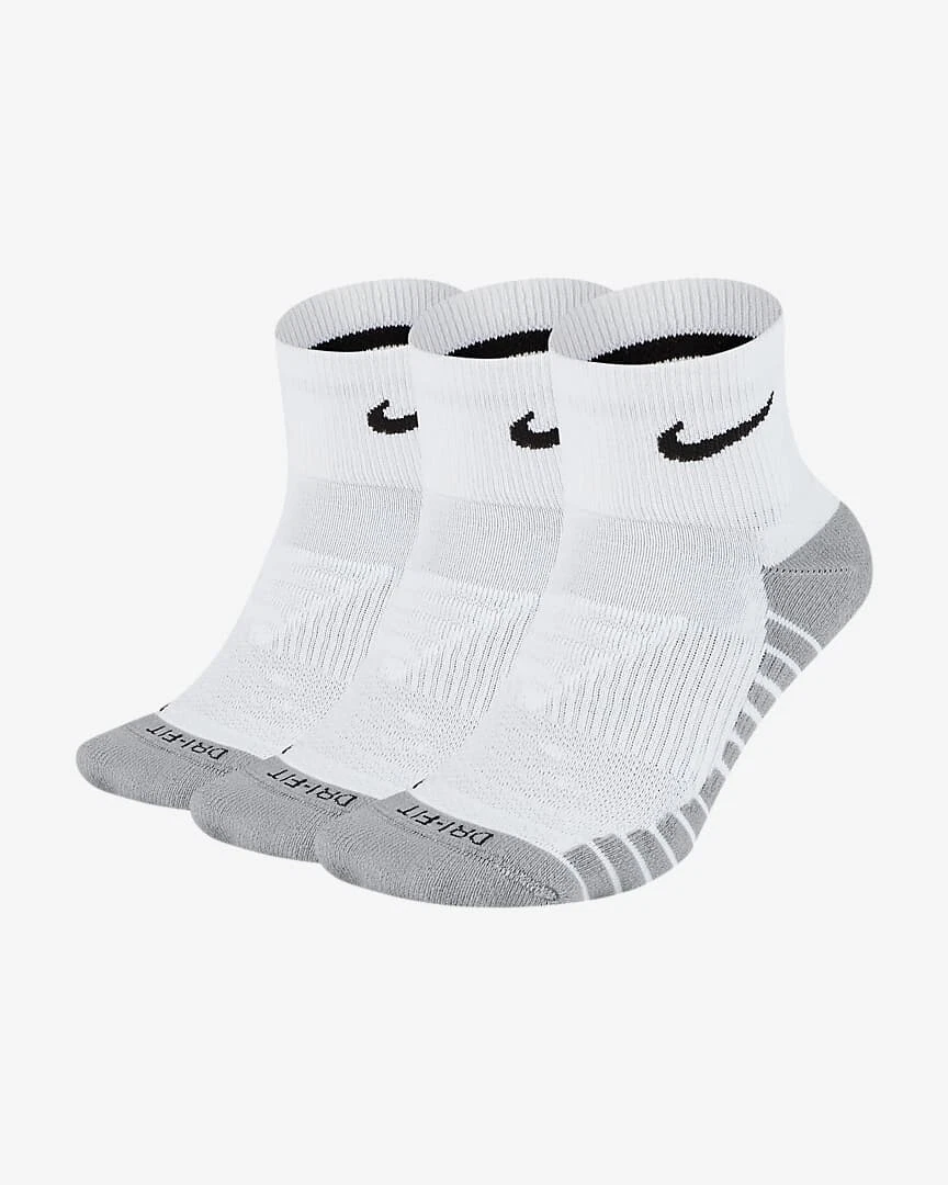 Nwt Nike 3 Pair Dri-Fit MAX Cushion ANKLE Socks M Medium 100 Running white