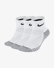 Nwt Nike 3 Pair Dri-Fit MAX Cushion ANKLE Socks L Large 100 Running white