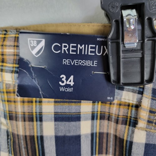 Cremieux Shorts Mens 34 X 10 Reversible Plaid Khaki Pockets Walking 100% Cotton - Picture 8 of 10
