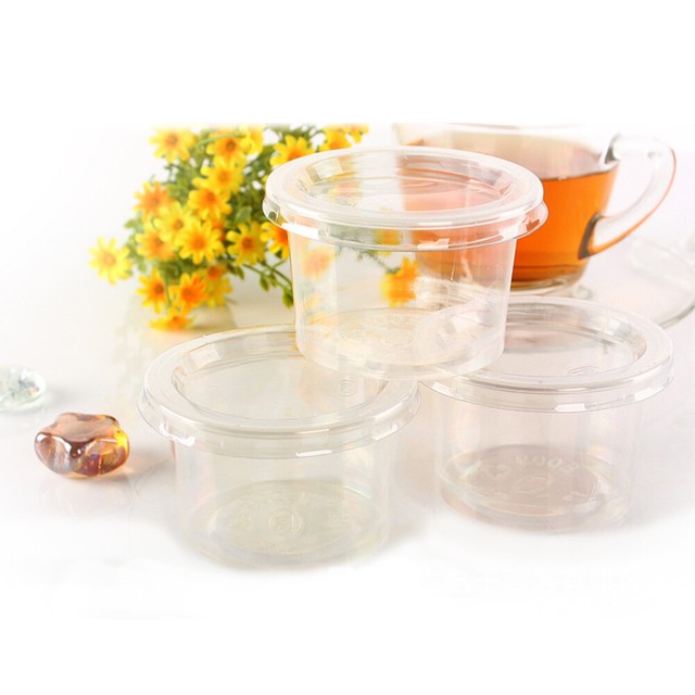 100Pcs 1-4oz,Jello Jelly Shot Souffle Portion Cups with Lids Packed food