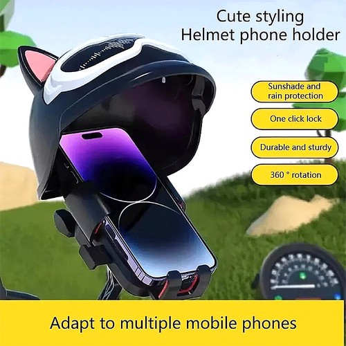 Motorcycle Bike Handlebar Phone Mount Holder-Waterproof Helmet Cover for iPhone - Photo 3 sur 24