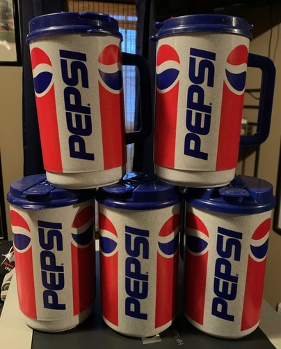 Vintage Pepsi Whirley 46oz Travel Jug Mug Cup with Handle Quantity Available - Picture 1 of 2