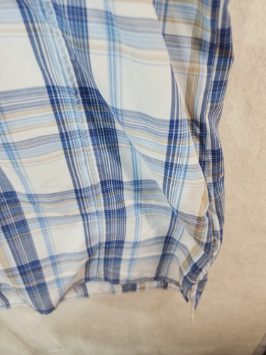 Columbia Herren XL blau kariert Omni Shade belüftet Kurzarm Knopfleiste Hemd - Bild 7 von 12