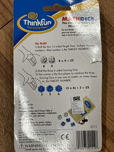 ThinkFun Math Dice Fun Game that Teaches Mental Math Skills to Kids D12 SEALED - Picture 4 of 4