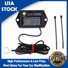 Digital Gas Engine Tach Hour Meter Maintenance & Timer System LCD Display Black