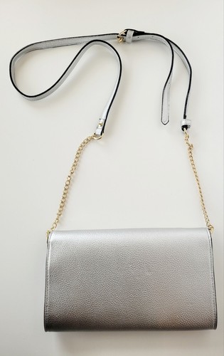Merona Women's Fashion Silver Crossbody Adjustable Strap Handbag Purse Bag - Picture 2 of 9