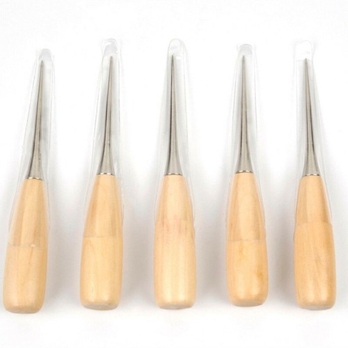 2 x Tool Punching Awls Wooden Handle Holder For Needle Felting Wool Eyes Making - Picture 3 of 4