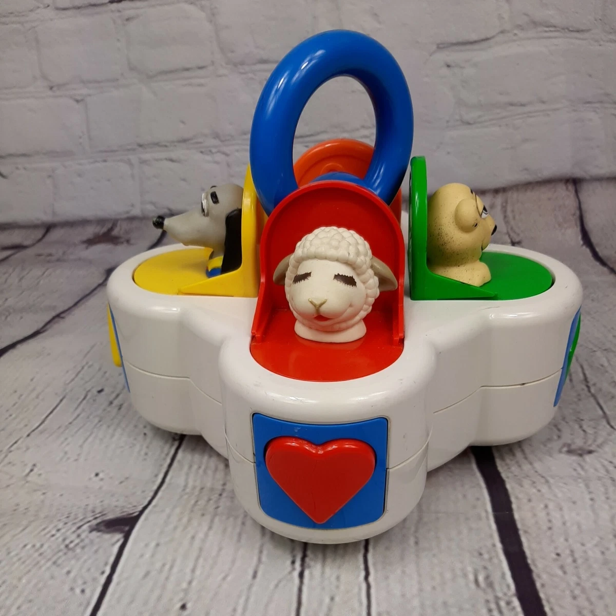 RARE Shari Lewis Lamb Chop Friends Pop up Baby Toy Vintage Spin