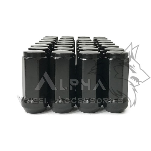 24 Black 14x1.5 Bulge Acorn Lug Nuts XL 2" For Chevy GMC Silverado