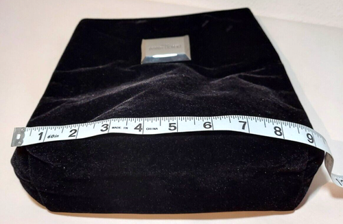 Giorgio Armani - Jewelry Travel Bag - Black Satin Velvet Cosmetic Makeup Logo - Picture 6 of 11