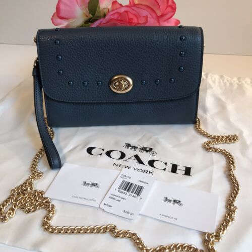 Coach Umhängetasche Kette mit Lacknieten (F39175) IM/Denim - Bild 2 von 8