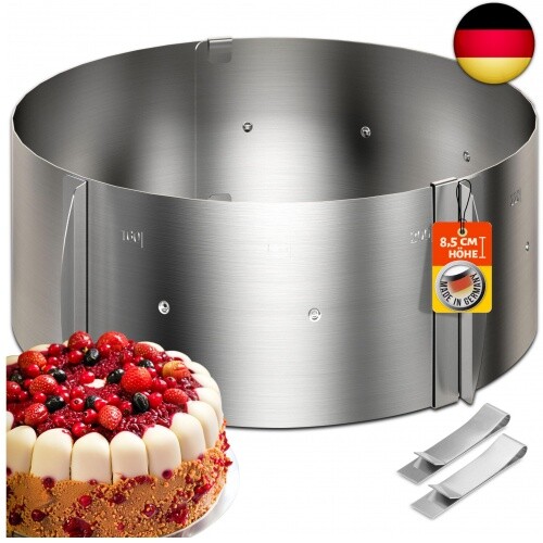 4smile Tortenring verstellbar hoch 8,5 cm - Edelstahl Backring verstellbar - Bild 1 von 6