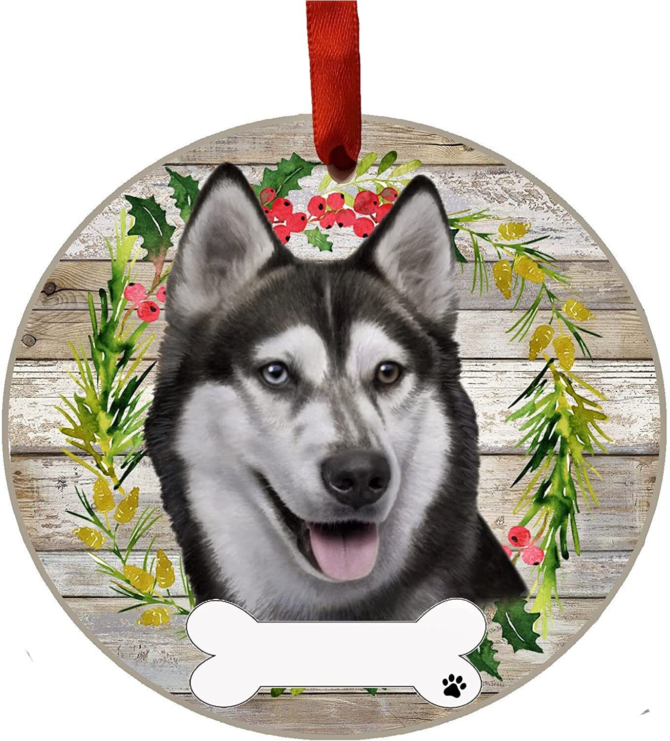 Украшение из сибирского хаски - E&S Pets, персонализируемое своими руками, Керамическое круглое украшение