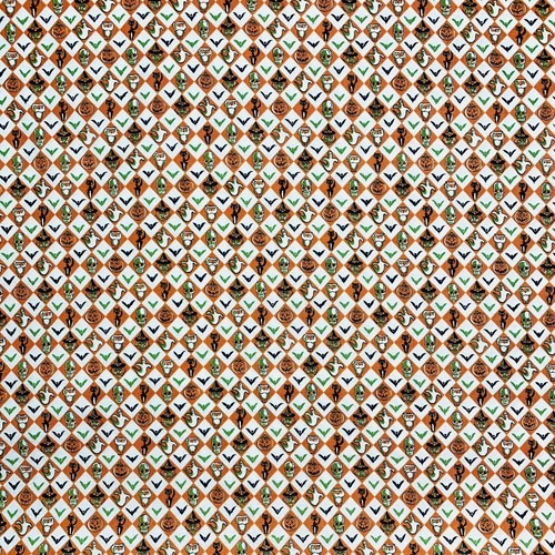 Hallowe’en Night Halloween Fabric Argyle Check by RJR 1 YARD 100% Cotton - Picture 7 of 9