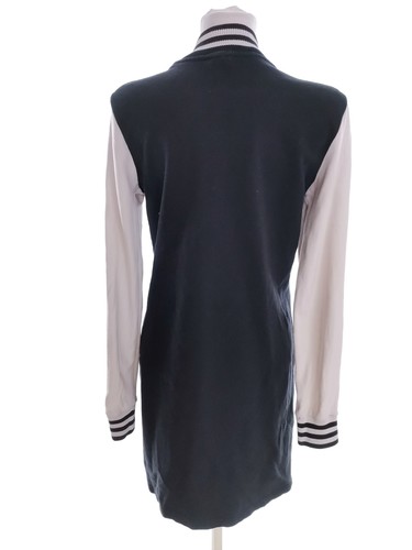 Only  Size S Black Knee-Length Blazer Dress Cotton 100% Long Sleeve Pockets Embr - Picture 3 of 5