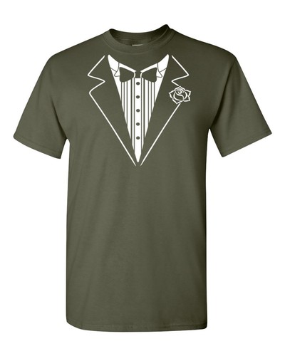 Fake Tuxedo Tux Bachelor Party Funny Hipster Cool Prank Shirt Wedding Holiday - Picture 9 of 14